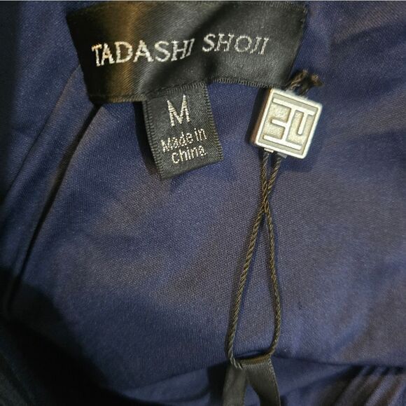 Tadashi Shoji One Sleeve A-line Evening Dress NWOT size Medium Midnight Blue - Picture 7 of 7